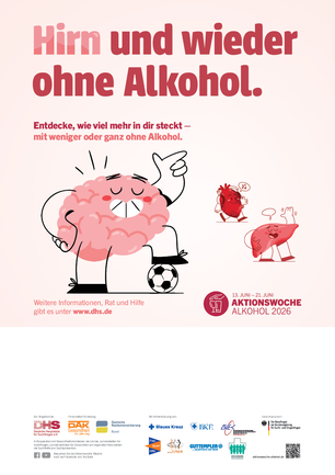 Plakatmotiv "Hirn und wieder ohne Alkohol, DIN A3, mit Eindruckfläche Plakatmotiv "Hirn und wieder ohne Alkohol, DIN A3, mit Eindruckfläche
