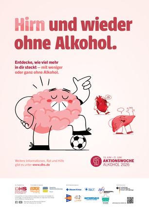 Plakatmotiv "Hirn und wieder ohne Alkohol, DIN A3 Plakatmotiv "Hirn und wieder ohne Alkohol, DIN A3